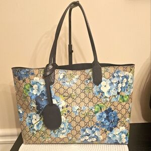 Gucci Bloom Floral Blue Tote Bag - Reversible